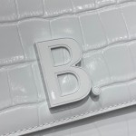 BALENCIAGA 𝘀𝗺𝗮𝗹𝗹 𝗯𝗮𝗴 crocodile print white buckle