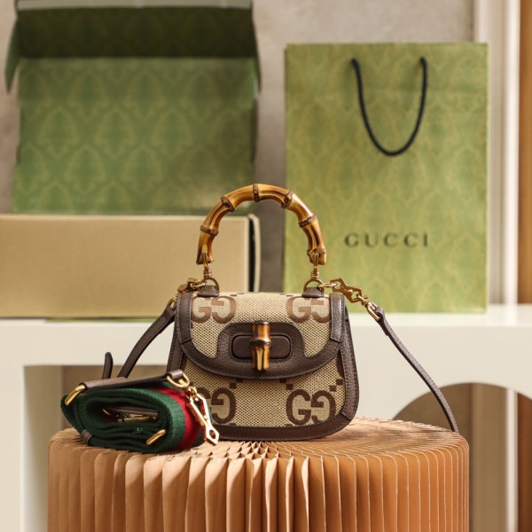GUCCI 𝐌𝐢𝐧𝐢 double 𝐆 pattern king fried bamboo festival #686864
