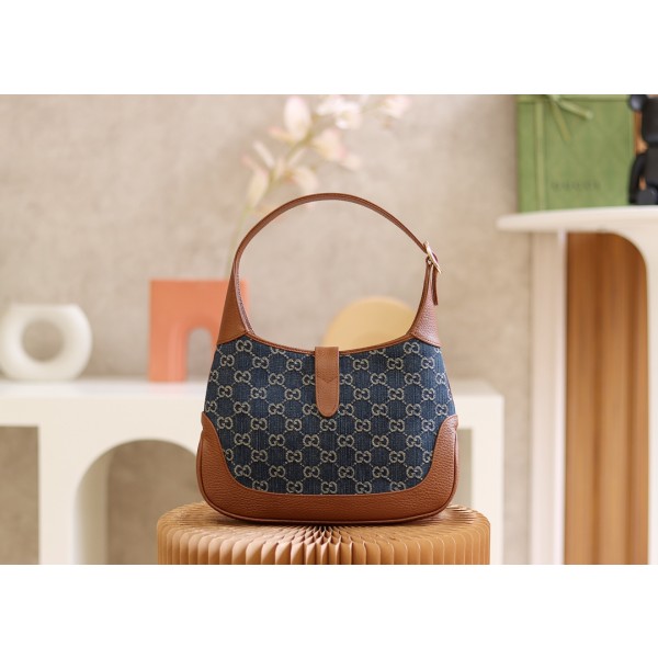 GUCCI 𝙅𝙖𝙘𝙠𝙞𝙚 1961 Retro Denim Series Original Leather #636706