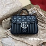 GUCCI marmont marmont geometric series (handbag black 21cm)# 583571