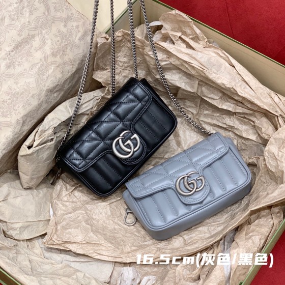 GUCCI marmont geometric series (mini grey/black) #476433