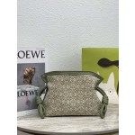 LOEWE Mini Anagram jacquard and calfskin Flamenco clutch