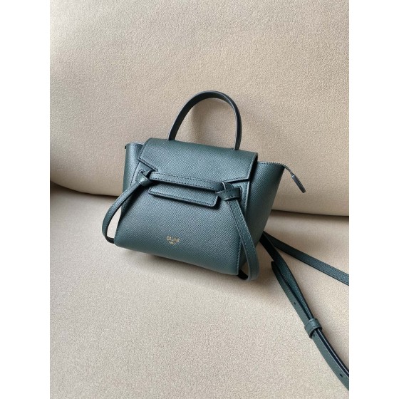 𝐂𝐞𝐥𝐢𝐧𝐞 𝐛𝐞𝐥𝐭 𝐩𝐢𝐜𝐨 𝟏𝟔𝐜𝐦 Grained Calfskin Bag