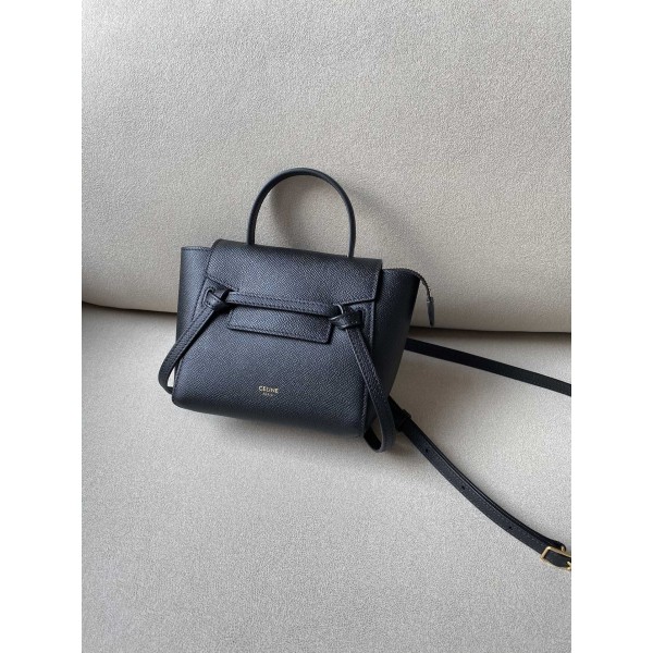 𝐂𝐞𝐥𝐢𝐧𝐞 𝐛𝐞𝐥𝐭 𝐩𝐢𝐜𝐨 𝟏𝟔𝐜𝐦 Grained Calfskin Bag