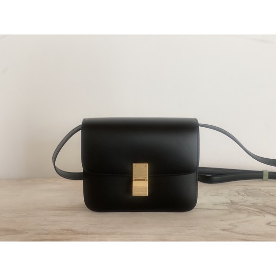 𝐂𝐞𝐥𝐢𝐧𝐞 Box Teen bag in polished calfskin