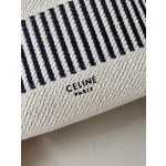 𝐂𝐞𝐥𝐢𝐧𝐞 SANGLE BUCKET Small wide striped fabric bucket bag