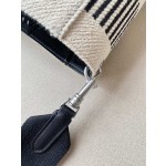 𝐂𝐞𝐥𝐢𝐧𝐞 SANGLE BUCKET Small wide striped fabric bucket bag