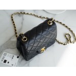 𝐂𝐇𝐀𝐍𝐄𝐋 Classic Flap Italy 🇮🇹 "𝗚𝗥" Original Lambskin 🐑 Classic Mouth Flap Bag Gold Buckle Black Square Fat 🔆