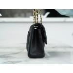 𝐂𝐇𝐀𝐍𝐄𝐋 Classic Flap France 🇫🇷 𝐇𝐚𝐚𝐬Original Lychee Ball Pattern 🐂 Classic Flap Bag Gold Buckle Small Black 🖤