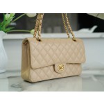 𝐂𝐇𝐀𝐍𝐄𝐋 Classic Flap France 🇫🇷 𝐇𝐚𝐚𝐬Original Caviar 🐂 Genuine Leather Caviar Medium Apricot