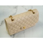 𝐂𝐇𝐀𝐍𝐄𝐋 Classic Flap France 🇫🇷 𝐇𝐚𝐚𝐬Original Caviar 🐂 Genuine Leather Caviar Medium Apricot