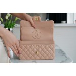 𝐂𝐇𝐀𝐍𝐄𝐋 Classic Flap Italy 🇮🇹 The 𝗚𝗥" Original Lambskin 🐑 Classic Mouth Flap Bag Small Milk Tea Apricot 🔆