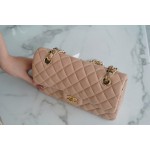 𝐂𝐇𝐀𝐍𝐄𝐋 Classic Flap Italy 🇮🇹 The 𝗚𝗥" Original Lambskin 🐑 Classic Mouth Flap Bag Small Milk Tea Apricot 🔆