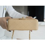 𝐂𝐇𝐀𝐍𝐄𝐋 Classic Flap Italian Channel Custom Calfskin Classic Mouth Flap Bag Large 𝒎𝒊𝒏𝒊🔆 Apricot