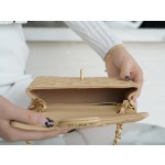 𝐂𝐇𝐀𝐍𝐄𝐋 Classic Flap Italian Channel Custom Calfskin Classic Mouth Flap Bag Large 𝒎𝒊𝒏𝒊🔆 Apricot