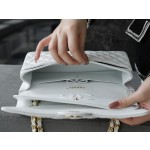 𝐂𝐇𝐀𝐍𝐄𝐋 Classic Flap France 🇫🇷 𝐇𝐚𝐚𝐬 Original Caviar🐂 Custom Calfskin Classic Mouth Flap Bag Medium Gold Buckle White