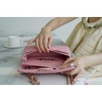 𝐂𝐇𝐀𝐍𝐄𝐋 Classic Flap France 🇫🇷 𝐇𝐚𝐚𝐬 Original Caviar🐂 Washed Fetal Cow Small 🌸Pink