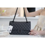 𝐂𝐇𝐀𝐍𝐄𝐋 Classic Flap France 🇫🇷 𝐇𝐇 𝐚𝐚𝐬 Original Caviar 🐂 Washed Tire Ox Medium 🐘 Dark Grey