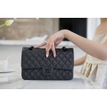 𝐂𝐇𝐀𝐍𝐄𝐋 Classic Flap France 🇫🇷 𝐇𝐇 𝐚𝐚𝐬 Original Caviar 🐂 Washed Tire Ox Medium 🐘 Dark Grey