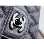 𝐂𝐇𝐀𝐍𝐄𝐋 Classic Flap France 🇫🇷 𝐇𝐇 𝐚𝐚𝐬 Original Caviar 🐂 Washed Tire Ox Medium 🐘 Dark Grey