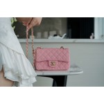 𝐂𝐇𝐀𝐍𝐄𝐋 Classic Flap Italy 🇮🇹 𝑰𝒏𝒄𝒂𝒔Original Washed Fetal Cow🐂 Washed Fetal Cow Big 𝒎𝒊𝒏𝒊 🌸Pink