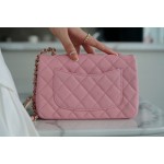 𝐂𝐇𝐀𝐍𝐄𝐋 Classic Flap Italy 🇮🇹 𝑰𝒏𝒄𝒂𝒔Original Washed Fetal Cow🐂 Washed Fetal Cow Big 𝒎𝒊𝒏𝒊 🌸Pink