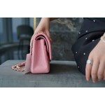 𝐂𝐇𝐀𝐍𝐄𝐋 Classic Flap Italy🇮🇹 𝑰𝒏𝒄𝒂𝒔Original Washed Fetal Cow🐂 Washed Fetal Cow Medium Size 🌸Pink