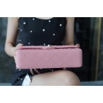 𝐂𝐇𝐀𝐍𝐄𝐋 Classic Flap Italy🇮🇹 𝑰𝒏𝒄𝒂𝒔Original Washed Fetal Cow🐂 Washed Fetal Cow Medium Size 🌸Pink