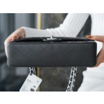 𝐂𝐇𝐀𝐍𝐄𝐋 Classic Flap France 🇫🇷 𝐇𝐚𝐚𝐬 Original Caviar🐂|Original Caviar🐂 Medium Black Silver🖤