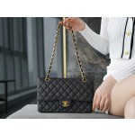 𝐂𝐇𝐀𝐍𝐄𝐋 Classic Flap France 🇫🇷 𝐇𝐚𝐚𝐬 Original Caviar🐂|Original Caviar🐂 Medium Black Gold🖤