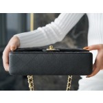 𝐂𝐇𝐀𝐍𝐄𝐋 Classic Flap France 🇫🇷 𝐇𝐚𝐚𝐬 Original Caviar🐂|Original Caviar🐂 Medium Black Gold🖤