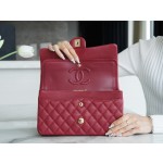 𝐂𝐇𝐀𝐍𝐄𝐋 Classic Flap washed cowhide is made from the most delicate newborn calves Washed fetal cow Medium Bordeaux burgundy