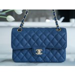 𝐂𝐇𝐀𝐍𝐄𝐋 Classic Flap washed cowhide is made from the most delicate newborn calves washed fetal cow small light blue 🌊