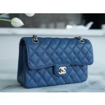 𝐂𝐇𝐀𝐍𝐄𝐋 Classic Flap washed cowhide is made from the most delicate newborn calves washed fetal cow small light blue 🌊