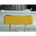 𝐂𝐇𝐀𝐍𝐄𝐋 Classic Flap washed cowhide is made from the most delicate newborn calves Washed fetal cow Medium Mango Yellow 🥭