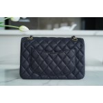 𝐂𝐇𝐀𝐍𝐄𝐋 Classic Flap washed cowhide is made from the most delicate newborn calves washed fetal cow small black and blue🪁