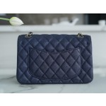 𝐂𝐇𝐀𝐍𝐄𝐋 Classic Flap washed cowhide is made from the most delicate newborn calves washed fetal cow small dark blue