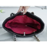 𝗖𝗛𝗔𝗡𝗘𝗟 𝟮𝟮𝗕 19 𝑩𝑨𝑮 𝑻𝒐𝒕𝒆 Italy 🇮🇹 level [box] lambskin 🐑 Genuine Leather Black Silver