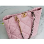 𝗖𝗛𝗔𝗡𝗘𝗟 𝟮𝟮𝗕 19𝑩𝑨𝑮 𝑻𝒐𝒕𝒆 Italy 🇮🇹 Level 1 [Box] Lambskin 🐑 Genuine Leather Cherry Blossom Pink