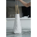 𝗖𝗛𝗔𝗡𝗘𝗟 𝟮𝟮𝗕 19𝑩𝑨𝑮 𝑻𝒐𝒕𝒆 Italy 🇮🇹 Level 1 [Box] Lambskin 🐑 Genuine Leather White