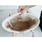 𝗖𝗛𝗔𝗡𝗘𝗟 𝟮𝟮𝗕 19𝑩𝑨𝑮 𝑻𝒐𝒕𝒆 Italy 🇮🇹 Level 1 [Box] Lambskin 🐑 Genuine Leather White