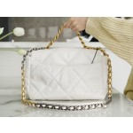 𝗖𝗛𝗔𝗡𝗘𝗟 ❶❾ 𝗕𝗔 𝗚 Original lambskin series ❥ Genuine leather ❥ Medium ❥ Snow White 👰‍♀️