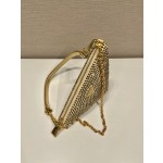 𝐏𝐑𝐀𝐃𝐀 Triangle bag with glitter diamonds 1BH190