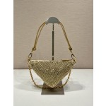 𝐏𝐑𝐀𝐃𝐀 Triangle bag with glitter diamonds 1BH190