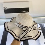 [Chanel Chanel] 2023 new straw wavy sunshade straw hat with ruffles 🤩 beach style, simple and elegant
