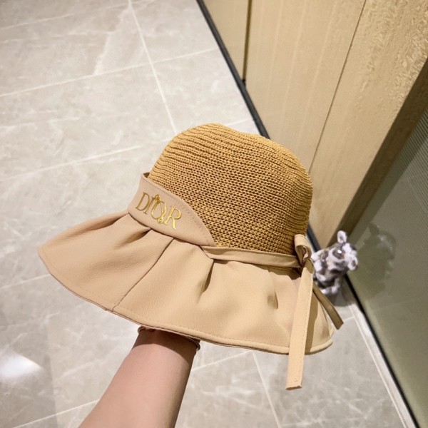 [Dior Dior] 2023 spring and summer style simple splicing sunset fisherman hat
