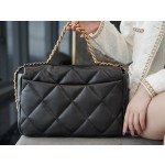 𝗖𝗛𝗔𝗡𝗘𝗟 ❶❾ 𝗕𝗔𝗚 Original Lambskin Series ❥ Genuine Leather ❥𝒎𝒂𝒙𝒍𝒍 Large ❥ Classic Black