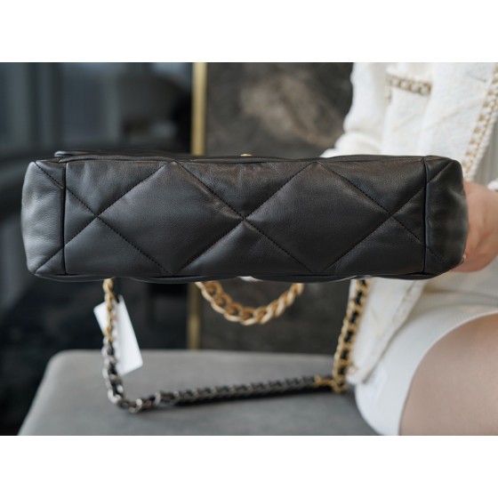 𝗖𝗛𝗔𝗡𝗘𝗟 ❶❾ 𝗕𝗔𝗚 Original Lambskin Series ❥ Genuine Leather ❥𝒎𝒂𝒙𝒍𝒍 Large ❥ Classic Black