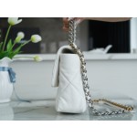 𝗖𝗛𝗔𝗡𝗘𝗟 ❶❾ 𝗕𝗔 𝗚 Original lambskin series ❥ Genuine leather ❥ Medium ❥ 22c New version silver with accessories White