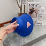 [PRADA Prada] 2023 summer new ice silk sun visor empty top hat